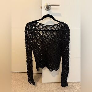 Aqua Bloomingdales Exclusive Crochet Top